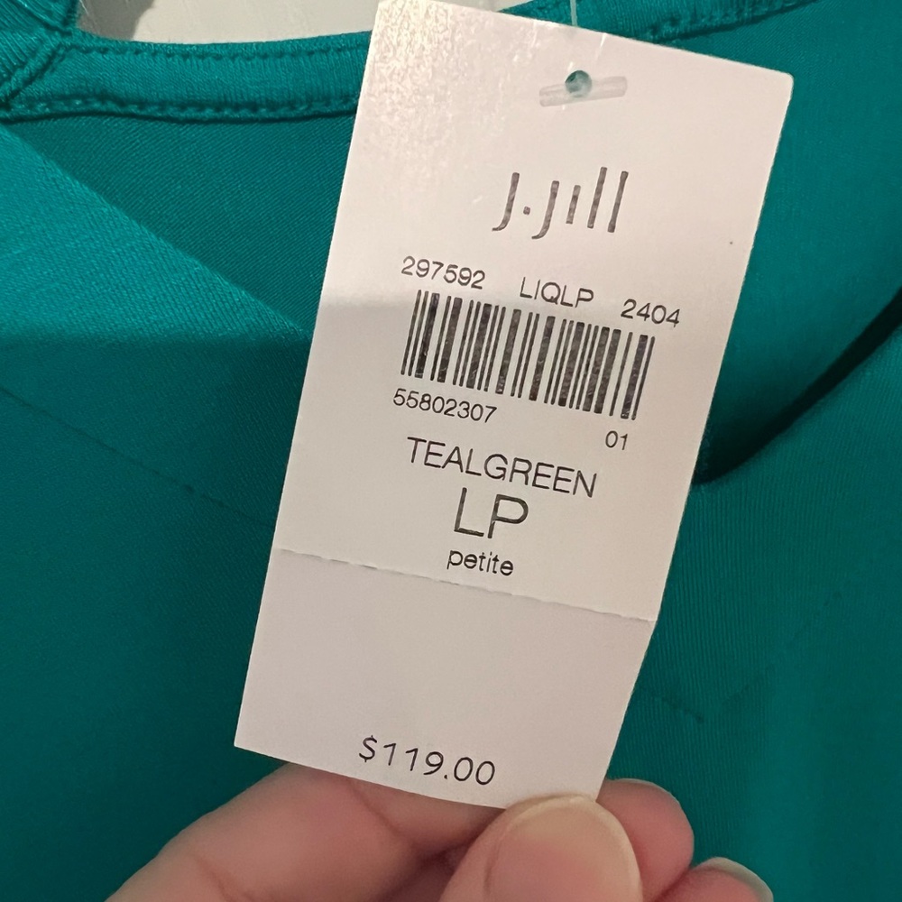 J. Jill Wearever Collection Maxi Dress Stretch Teal Sz Large Petite Flowy NWT! - Picture 6 of 14
